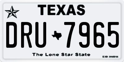 TX license plate DRU7965