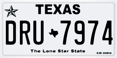 TX license plate DRU7974
