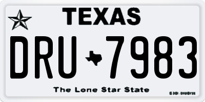 TX license plate DRU7983