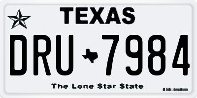 TX license plate DRU7984