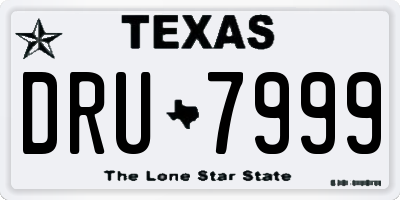 TX license plate DRU7999