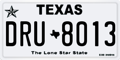 TX license plate DRU8013