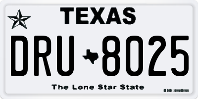 TX license plate DRU8025