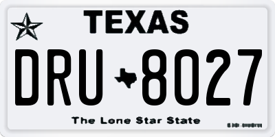 TX license plate DRU8027