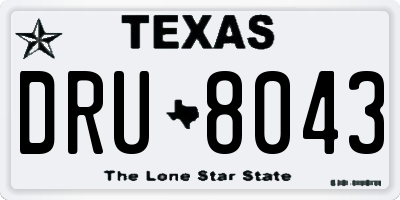 TX license plate DRU8043