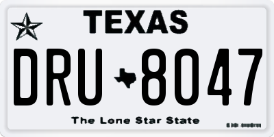 TX license plate DRU8047