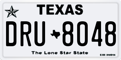 TX license plate DRU8048