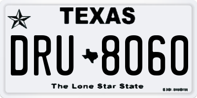 TX license plate DRU8060