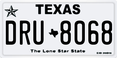 TX license plate DRU8068