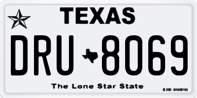 TX license plate DRU8069