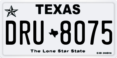 TX license plate DRU8075