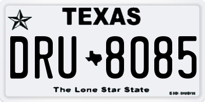 TX license plate DRU8085