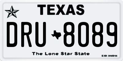 TX license plate DRU8089