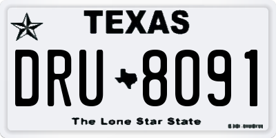 TX license plate DRU8091