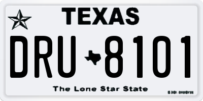 TX license plate DRU8101