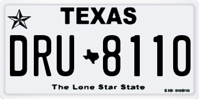 TX license plate DRU8110
