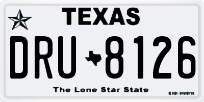TX license plate DRU8126
