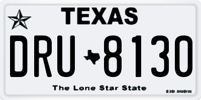 TX license plate DRU8130