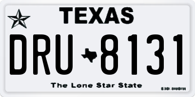 TX license plate DRU8131
