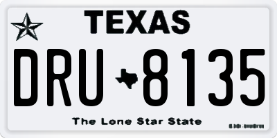 TX license plate DRU8135