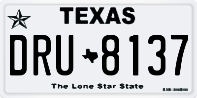 TX license plate DRU8137