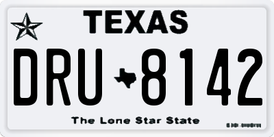 TX license plate DRU8142