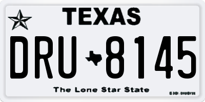 TX license plate DRU8145