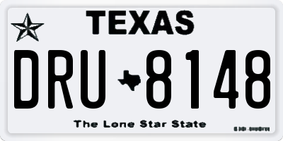 TX license plate DRU8148