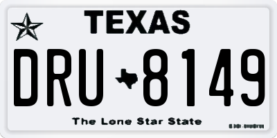 TX license plate DRU8149