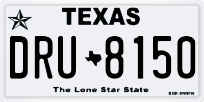 TX license plate DRU8150