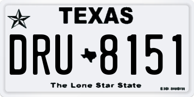 TX license plate DRU8151