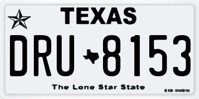 TX license plate DRU8153