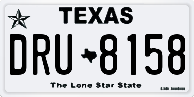TX license plate DRU8158