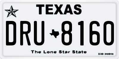 TX license plate DRU8160