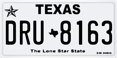 TX license plate DRU8163