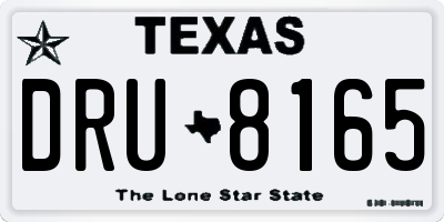 TX license plate DRU8165