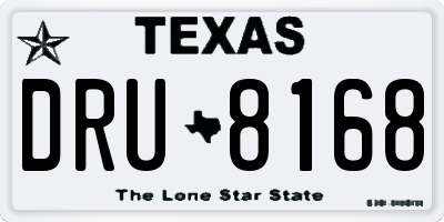 TX license plate DRU8168