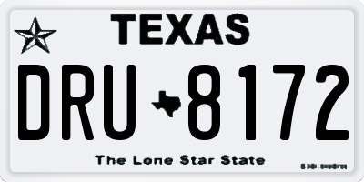TX license plate DRU8172