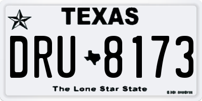 TX license plate DRU8173
