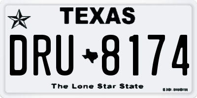 TX license plate DRU8174