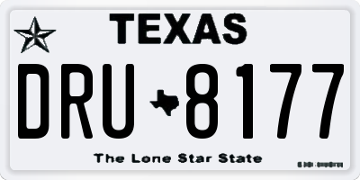 TX license plate DRU8177