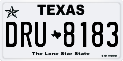 TX license plate DRU8183