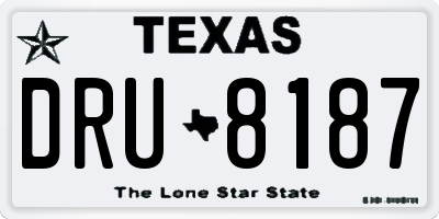 TX license plate DRU8187