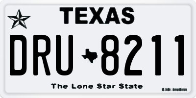 TX license plate DRU8211