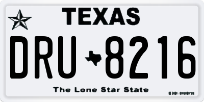 TX license plate DRU8216