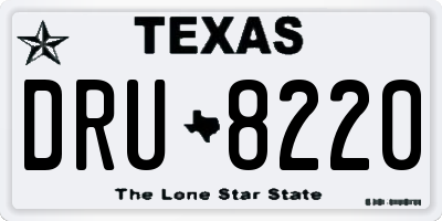 TX license plate DRU8220