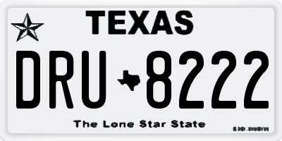 TX license plate DRU8222