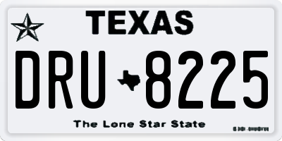 TX license plate DRU8225