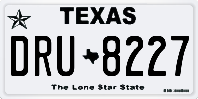 TX license plate DRU8227