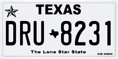TX license plate DRU8231